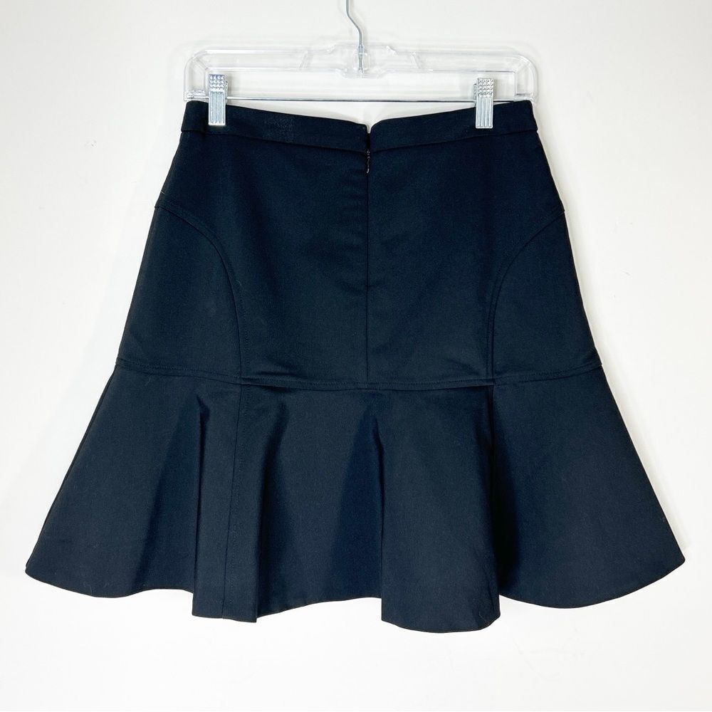 Elle Women's Fit & Flare Ruffled Skirt Size 8 Pitch Black EUC